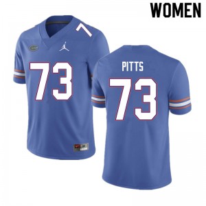 Women #73 Mark Pitts Florida Gators College Football Jerseys Blue 469591-169