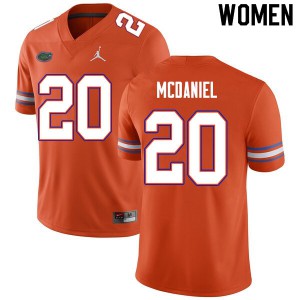 Women #20 Mordecai McDaniel Florida Gators College Football Jerseys Orange 432449-296