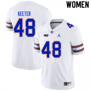Women #48 Noah Keeter Florida Gators College Football Jerseys White 176247-112