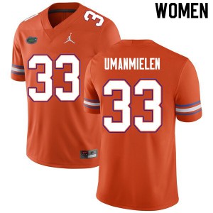 Women #33 Princely Umanmielen Florida Gators College Football Jerseys Orange 277871-487
