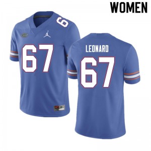 Women #67 Richie Leonard Florida Gators College Football Jerseys Blue 203771-703