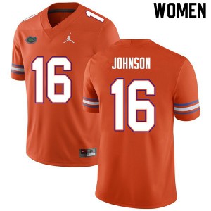 Women #16 Tre'Vez Johnson Florida Gators College Football Jerseys Orange 124909-363