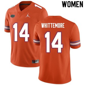 Women #14 Trent Whittemore Florida Gators College Football Jerseys Orange 932574-648