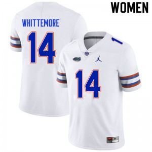 Women #14 Trent Whittemore Florida Gators College Football Jerseys White 870881-458