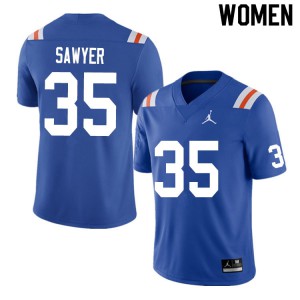 Women #35 William Sawyer Florida Gators College Football Jerseys Throwback 623566-897
