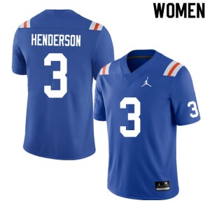 Women #3 Xzavier Henderson Florida Gators College Football Jerseys Throwback 444086-669