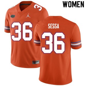 Women #36 Zack Sessa Florida Gators College Football Jerseys Orange 771107-385