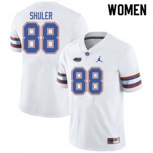 Jordan Brand Women #88 Adam Shuler Florida Gators College Football Jerseys White 751450-423