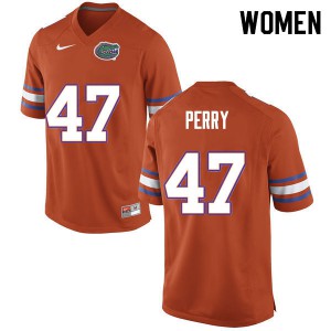 Women #47 Austin Perry Florida Gators College Football Jerseys Orange 675559-646