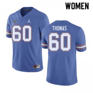 Jordan Brand Women #60 Da'Quan Thomas Florida Gators College Football Jerseys Blue 581775-668
