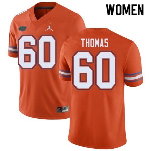 Jordan Brand Women #60 Da'Quan Thomas Florida Gators College Football Jerseys Orange 522371-337