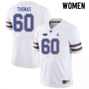 Jordan Brand Women #60 Da'Quan Thomas Florida Gators College Football Jerseys White 568387-846