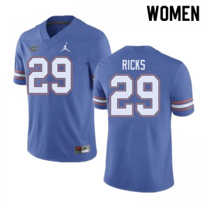 Jordan Brand Women #29 Isaac Ricks Florida Gators College Football Jerseys Blue 490381-722