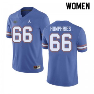 Jordan Brand Women #66 Jaelin Humphries Florida Gators College Football Jerseys Blue 669031-616