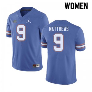 Jordan Brand Women #9 Luke Matthews Florida Gators College Football Jerseys Blue 712436-986