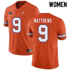 Jordan Brand Women #9 Luke Matthews Florida Gators College Football Jerseys Orange 256528-937