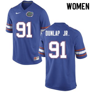 Women #91 Marlon Dunlap Jr. Florida Gators College Football Jerseys Blue 258075-696