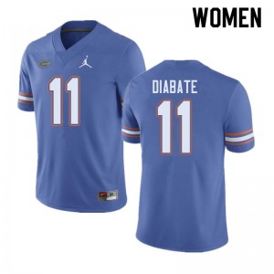 Jordan Brand Women #11 Mohamoud Diabate Florida Gators College Football Jerseys Blue 174885-164