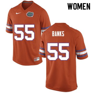Women #55 Noah Banks Florida Gators College Football Jerseys Orange 308416-230