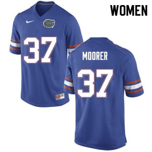 Women #37 Patrick Moorer Florida Gators College Football Jerseys Blue 399103-339