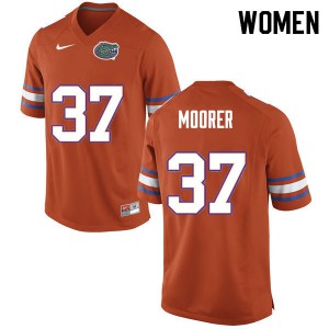 Women #37 Patrick Moorer Florida Gators College Football Jerseys Orange 184251-476