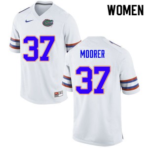 Women #37 Patrick Moorer Florida Gators College Football Jerseys White 848928-763