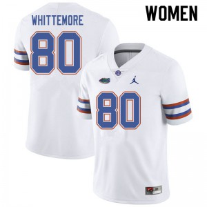 Jordan Brand Women #80 Trent Whittemore Florida Gators College Football Jerseys White 218984-625