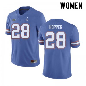 Jordan Brand Women #28 Ty'Ron Hopper Florida Gators College Football Jerseys Blue 681426-966