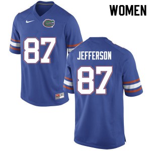 Women #87 Van Jefferson Florida Gators College Football Jerseys Blue 142610-292