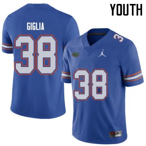 Jordan Brand Youth #38 Anthony Giglia Florida Gators College Football Jerseys Royal 293301-758