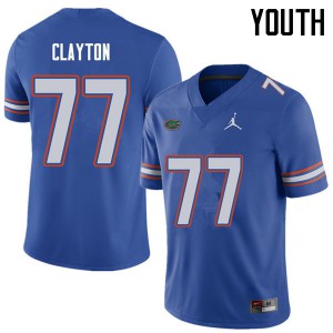 Jordan Brand Youth #77 Antonneous Clayton Florida Gators College Football Jerseys Royal 938995-900