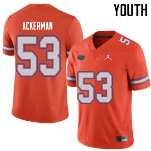 Jordan Brand Youth #53 Brendan Ackerman Florida Gators College Football Jerseys Orange 224661-640