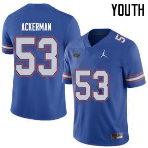 Jordan Brand Youth #53 Brendan Ackerman Florida Gators College Football Jerseys Royal 576846-813