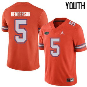 Jordan Brand Youth #5 CJ Henderson Florida Gators College Football Jerseys Orange 128142-875