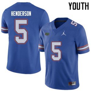 Jordan Brand Youth #5 CJ Henderson Florida Gators College Football Jerseys Royal 987794-219