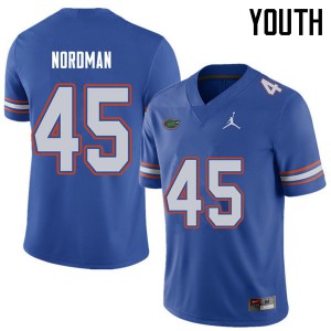 Jordan Brand Youth #45 Charles Nordman Florida Gators College Football Jerseys Royal 768803-485