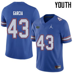 Jordan Brand Youth #43 Cristian Garcia Florida Gators College Football Jerseys Royal 535679-450