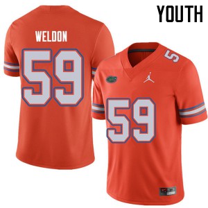 Jordan Brand Youth #59 Danny Weldon Florida Gators College Football Jerseys Orange 409334-685