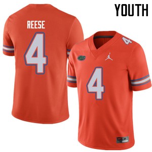 Jordan Brand Youth #4 David Reese Florida Gators College Football Jerseys Orange 762400-275