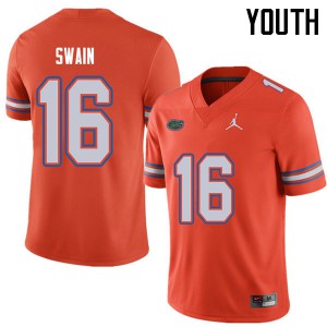 Jordan Brand Youth #16 Freddie Swain Florida Gators College Football Jerseys Orange 257033-783