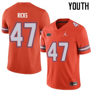 Jordan Brand Youth #47 Isaac Ricks Florida Gators College Football Jerseys Orange 267164-600