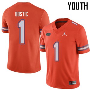 Jordan Brand Youth #1 Jonathan Bostic Florida Gators College Football Jerseys Orange 796339-721