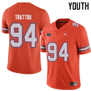 Jordan Brand Youth #94 Justin Trattou Florida Gators College Football Jerseys Orange 396582-439