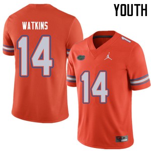 Jordan Brand Youth #14 Justin Watkins Florida Gators College Football Jerseys Orange 600847-817