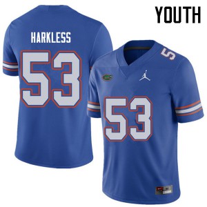 Jordan Brand Youth #53 Kavaris Harkless Florida Gators College Football Jerseys Royal 884070-467
