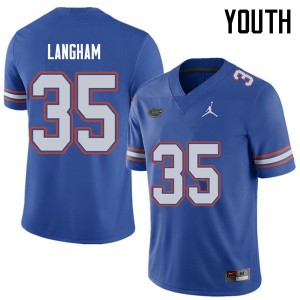 Jordan Brand Youth #35 Malik Langham Florida Gators College Football Jerseys Royal 940116-955