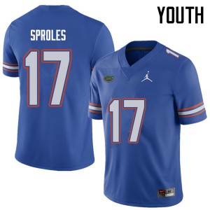 Jordan Brand Youth #17 Nick Sproles Florida Gators College Football Jerseys Royal 423202-510