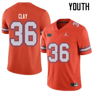 Jordan Brand Youth #36 Robert Clay Florida Gators College Football Jerseys Orange 861227-618