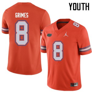 Jordan Brand Youth #8 Trevon Grimes Florida Gators College Football Jerseys Orange 178596-765