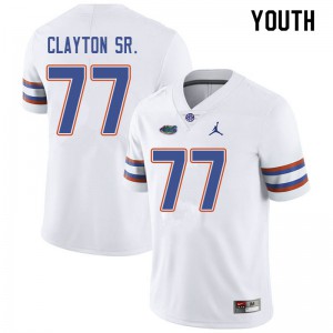 Jordan Brand Youth #77 Antonneous Clayton Sr. Florida Gators College Football Jerseys White 965779-512
